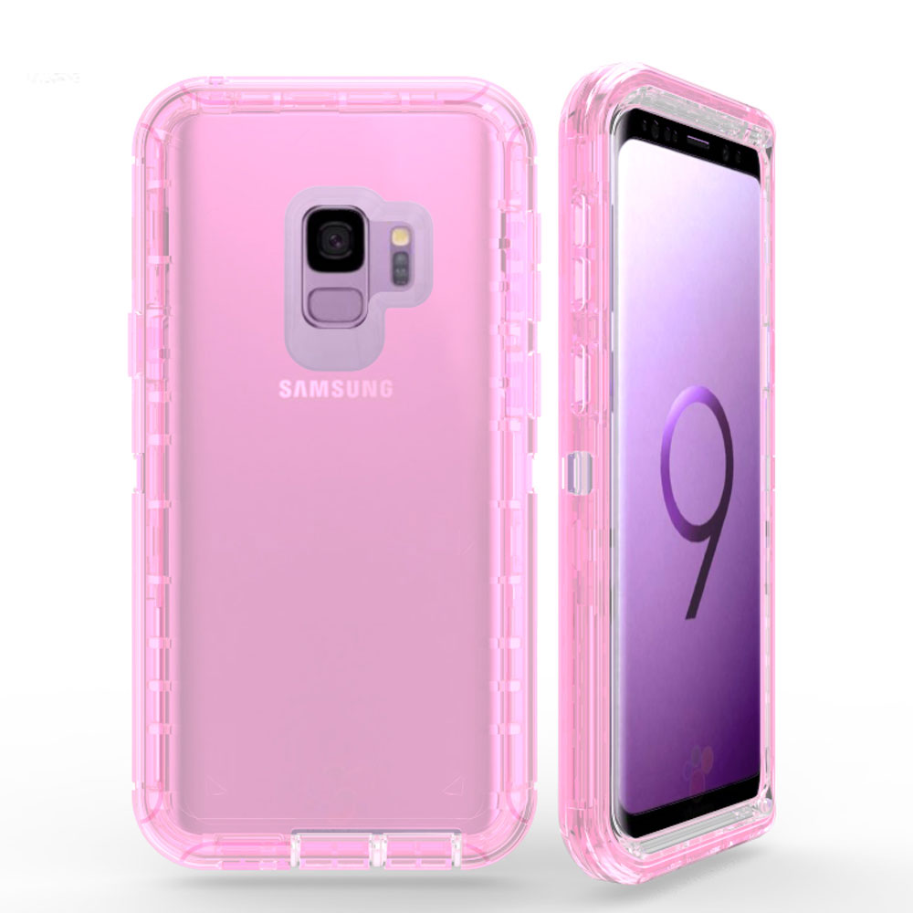 Galaxy S9 Transparent Armor Robot Case (Pink)